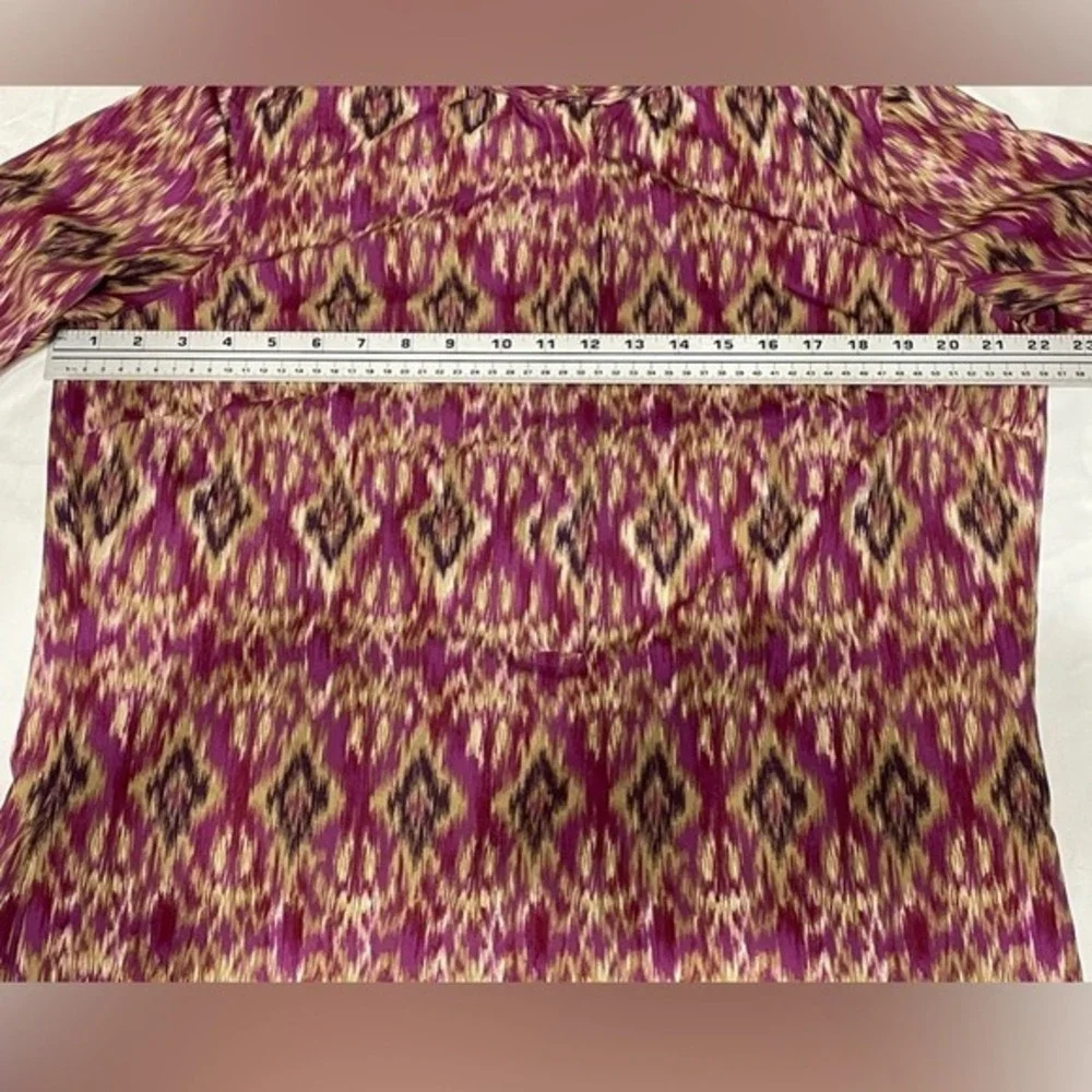 Lauren Ralph Lauren‎ Shirt Dress Medium Midi LS Geometric Print